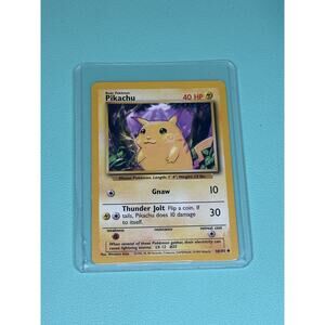 Pikachu 58/102 NM Near Mint Yellow Cheeks Base Set Pokemon Card NM 1999